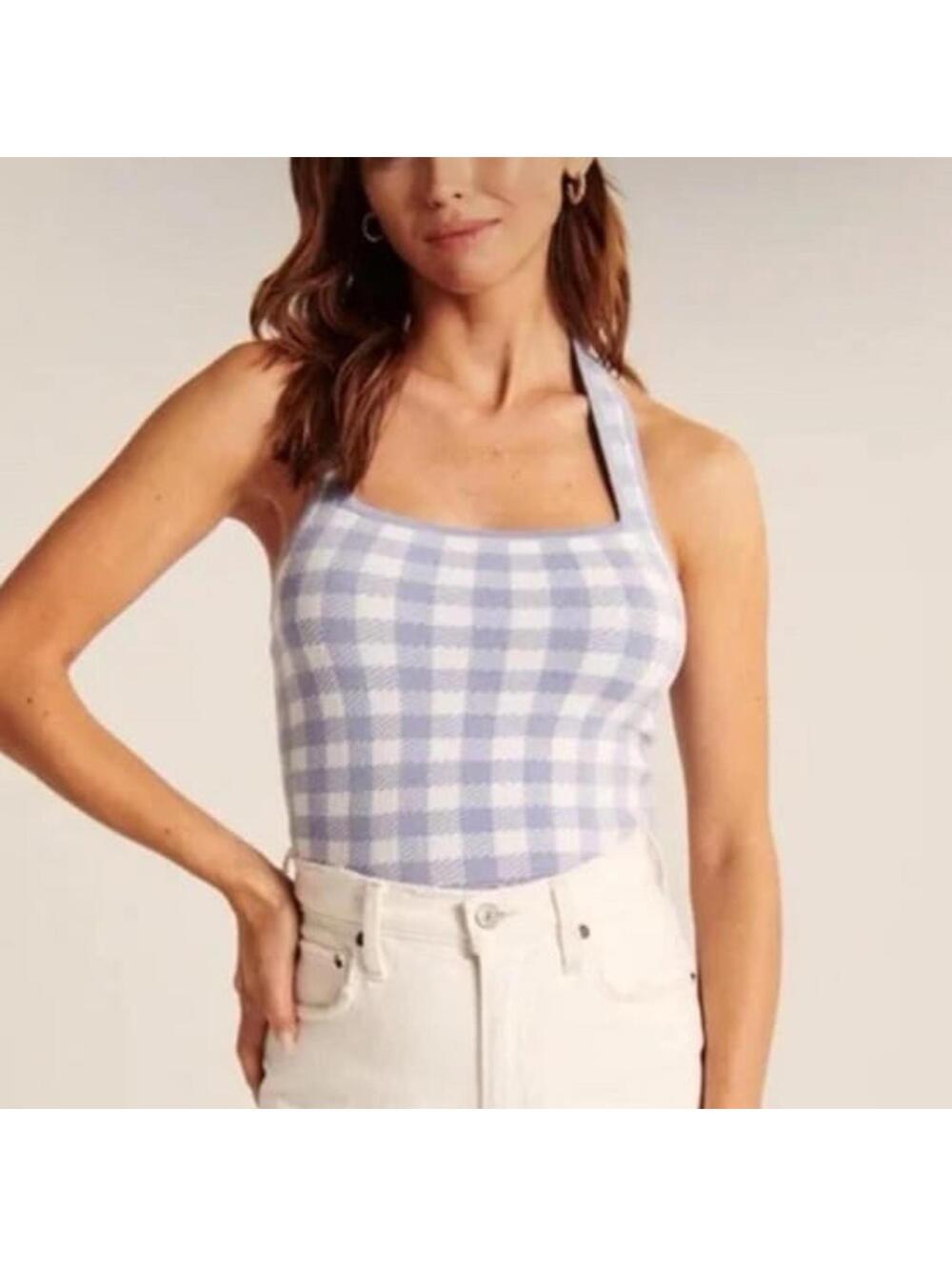 Abercrombie & Fitch Blue Gingham Halter XS